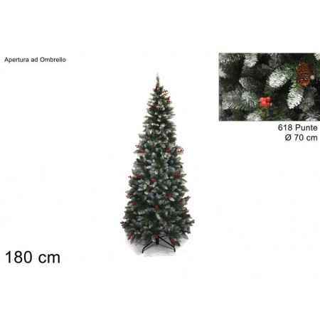 ALBERO INNEVATO CON PIGNE E...